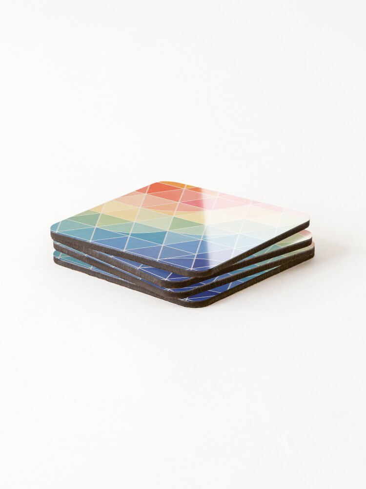 Thumbnail 4 of 5, Coasters (Set of 4), Geometric Triangle Pattern – Minimal Abstract Color Design designed and sold by DrizzyV.