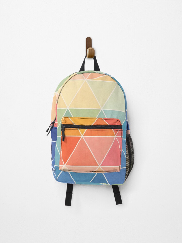 Thumbnail 1 of 3, Backpack, Geometric Triangle Pattern – Minimal Abstract Color Design designed and sold by DrizzyV.