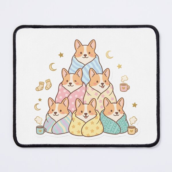 Item preview, Corgi Puppy Blanket Pile Pajama Party designed and sold by CloudDoodleLab.