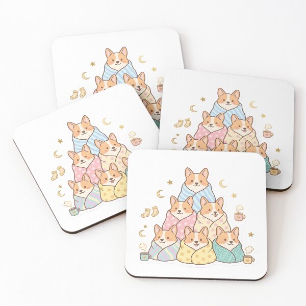 Item preview, Corgi Puppy Blanket Pile Pajama Party designed and sold by CloudDoodleLab.