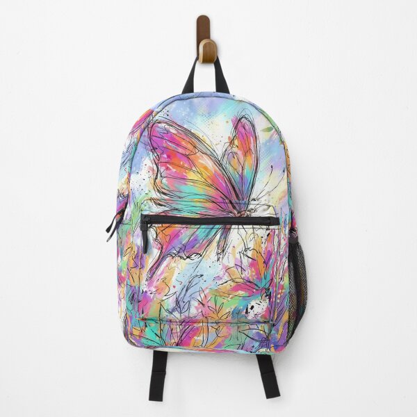 Item preview, Rainbow Butterfly Flying Over Multicolor Flowers designed and sold by M-Y-A-R-T-.