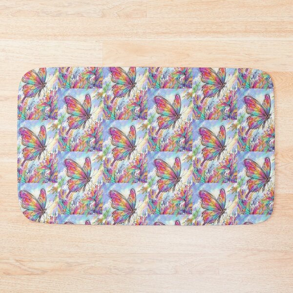Item preview, Rainbow Butterfly Flying Over Multicolor Flowers designed and sold by M-Y-A-R-T-.