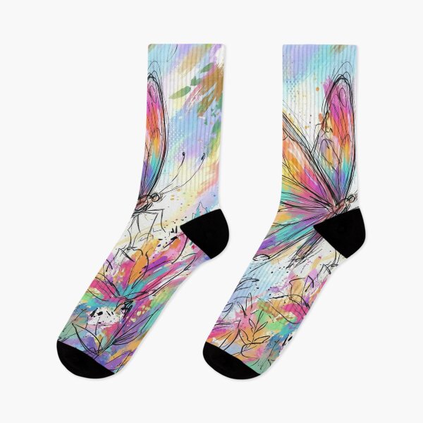 Item preview, Rainbow Butterfly Flying Over Multicolor Flowers designed and sold by M-Y-A-R-T-.