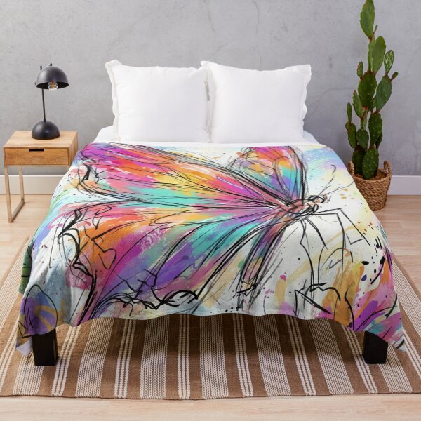 Item preview, Rainbow Butterfly Flying Over Multicolor Flowers designed and sold by M-Y-A-R-T-.