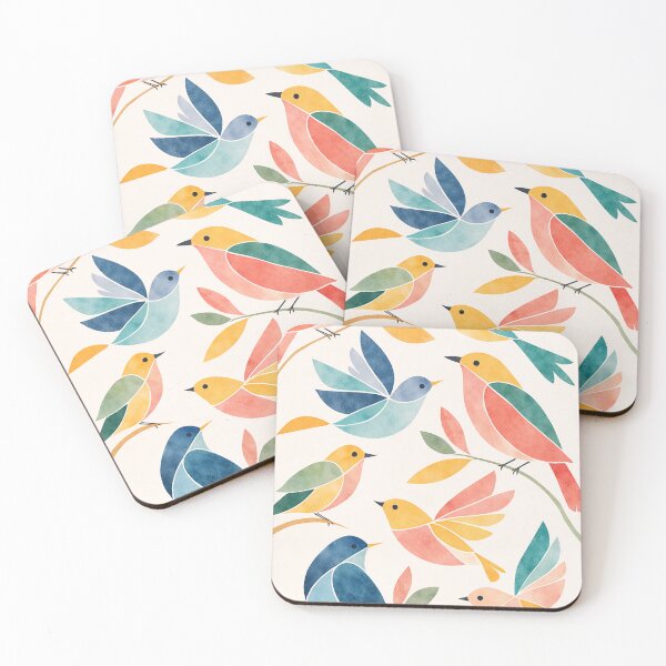 Item preview, Cute Colorful Birds Illustration – Minimal Artistic Bird Pattern designed and sold by DrizzyV.