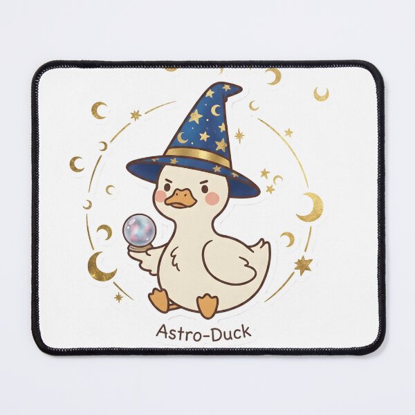 Item preview, Astro-Duck Wizard with Magic Crystal Ball designed and sold by CloudDoodleLab.