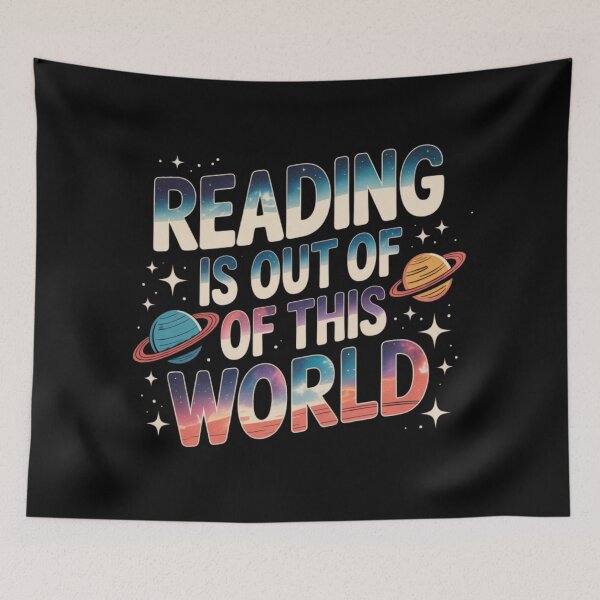 Item preview, Reading Is Out Of This World Galaxy Typography Design designed and sold by PROPera-design.
