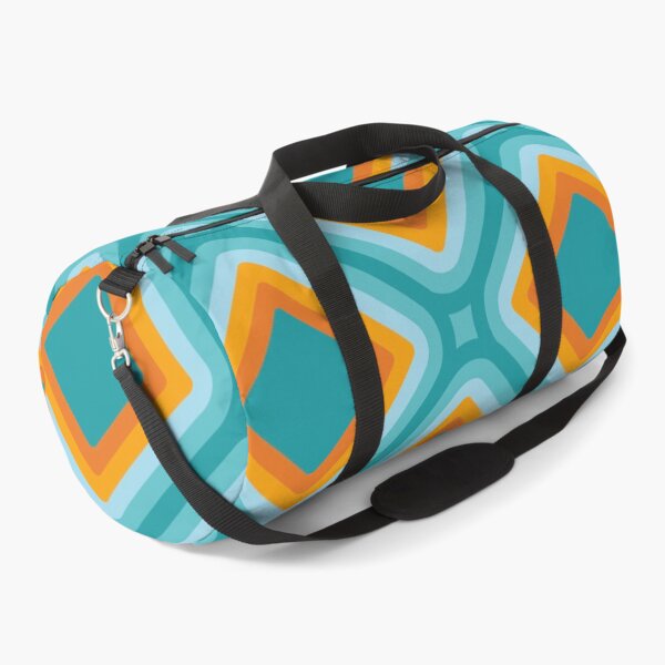 Item preview, Mid-century Retro Geometric Pattern - Turquoise blue and Orange designed and sold by JMgraphic.