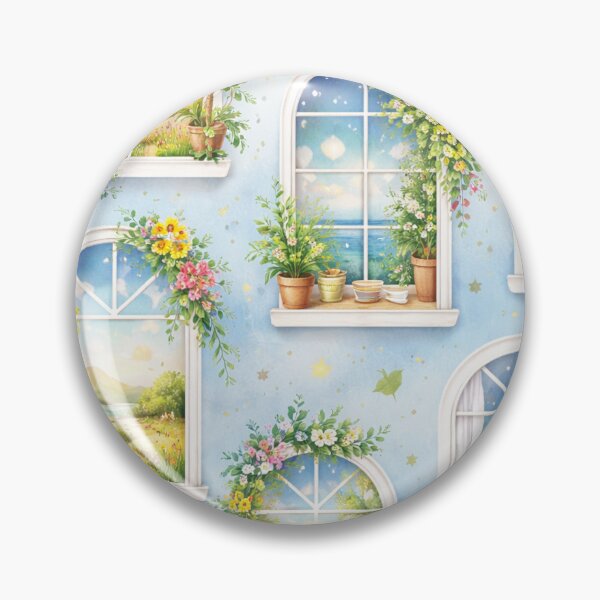Item preview, Dreamy Window Pattern – Cozy Landscape Window Illustration designed and sold by DrizzyV.