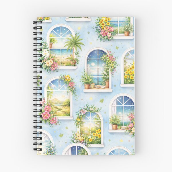 Item preview, Dreamy Window Pattern – Cozy Landscape Window Illustration designed and sold by DrizzyV.