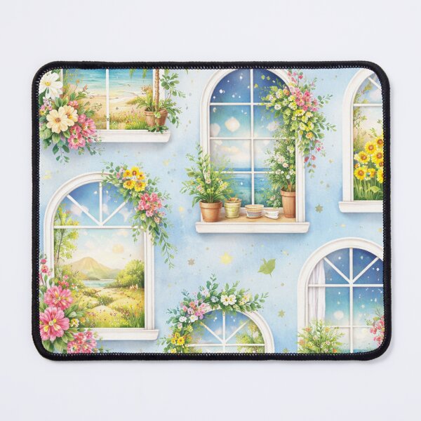 Item preview, Dreamy Window Pattern – Cozy Landscape Window Illustration designed and sold by DrizzyV.