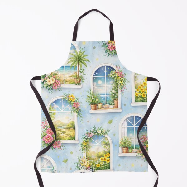 Item preview, Dreamy Window Pattern – Cozy Landscape Window Illustration designed and sold by DrizzyV.