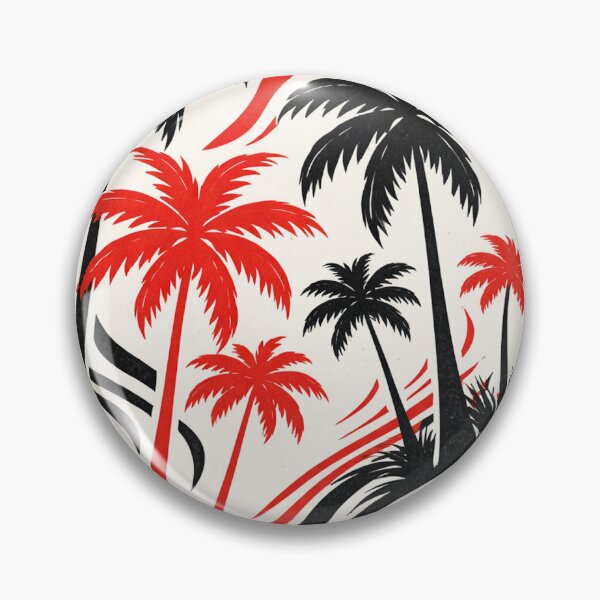 Item preview, Red and Black Palm Tree Pattern – Distorted Tropical Design designed and sold by DrizzyV.