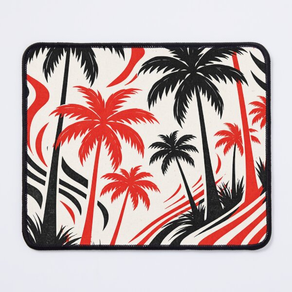 Item preview, Red and Black Palm Tree Pattern – Distorted Tropical Design designed and sold by DrizzyV.