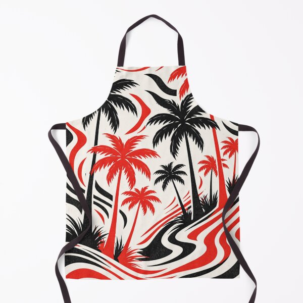 Item preview, Red and Black Palm Tree Pattern – Distorted Tropical Design designed and sold by DrizzyV.