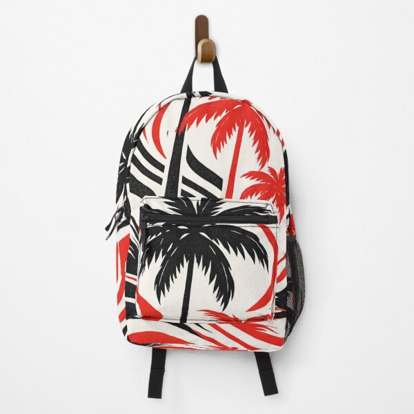 Item preview, Red and Black Palm Tree Pattern – Distorted Tropical Design designed and sold by DrizzyV.
