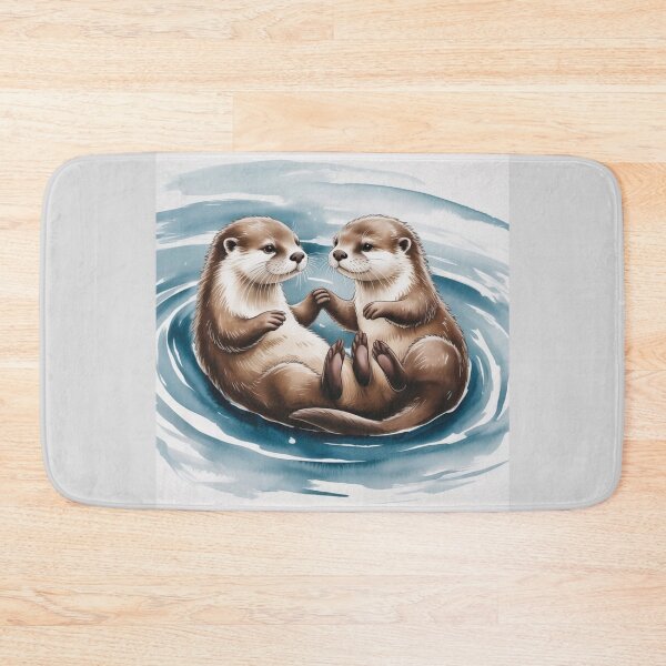 Item preview, Otters Holding Hands - Cute Otters Gift Idea designed and sold by Versik-.