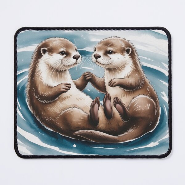 Item preview, Otters Holding Hands - Cute Otters Gift Idea designed and sold by Versik-.