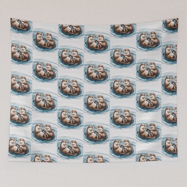Item preview, Otters Holding Hands - Cute Otters Gift Idea designed and sold by Versik-.