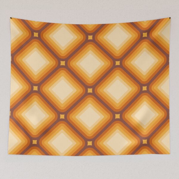 Item preview, Mid-century Retro Geometric Pattern - Orange, yellow, brown designed and sold by JMgraphic.