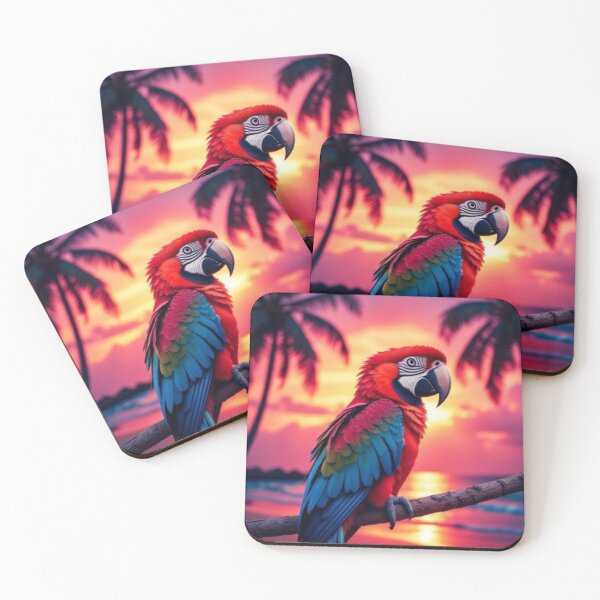 Item preview, Scarlet Macaw Tropical Sunset designed and sold by AddyTae.