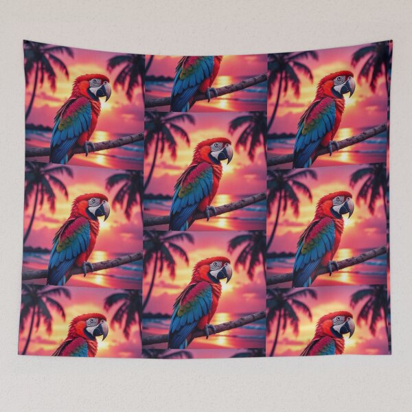 Item preview, Scarlet Macaw Tropical Sunset designed and sold by AddyTae.