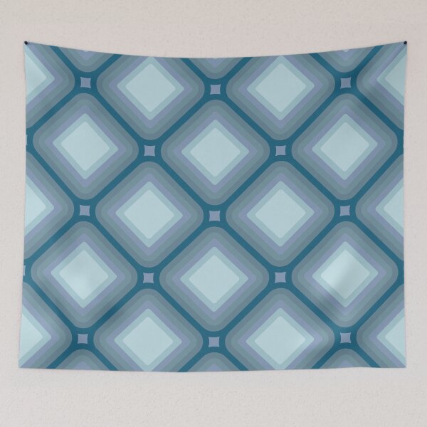 Item preview, Mid-century Retro Geometric Pattern - Blue gradient designed and sold by JMgraphic.