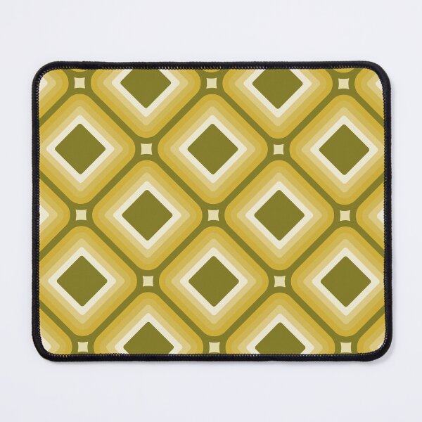 Item preview, Mid-century Retro Geometric Pattern - Olive green and mustard yellow designed and sold by JMgraphic.
