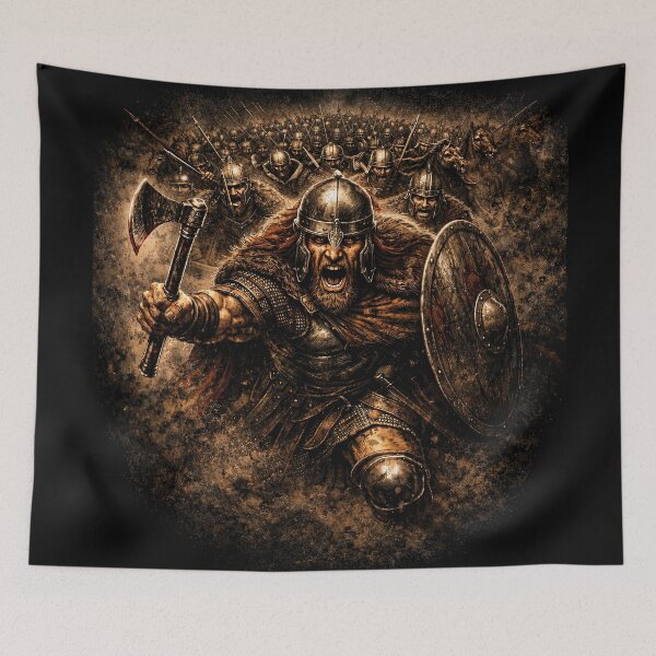 Item preview, Viking Assault Norse Warrior Battle Art designed and sold by Retr0Tshirts.