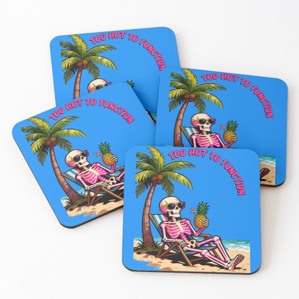 Item preview, Too Hot To Function Skeleton Beach Shirt – Funny Summer Skeleton Drinking Pineapple Cocktail T-Shirt designed and sold by Maximilianos.