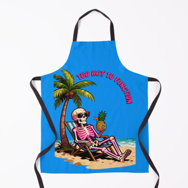 Item preview, Too Hot To Function Skeleton Beach Shirt – Funny Summer Skeleton Drinking Pineapple Cocktail T-Shirt designed and sold by Maximilianos.