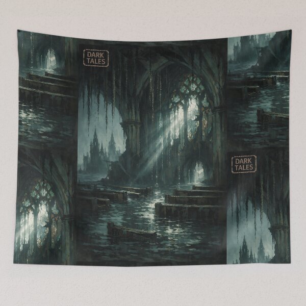 Item preview, The Sunken Cathedral of the Abyss - Dark Fantasy Ruins designed and sold by bapupa.