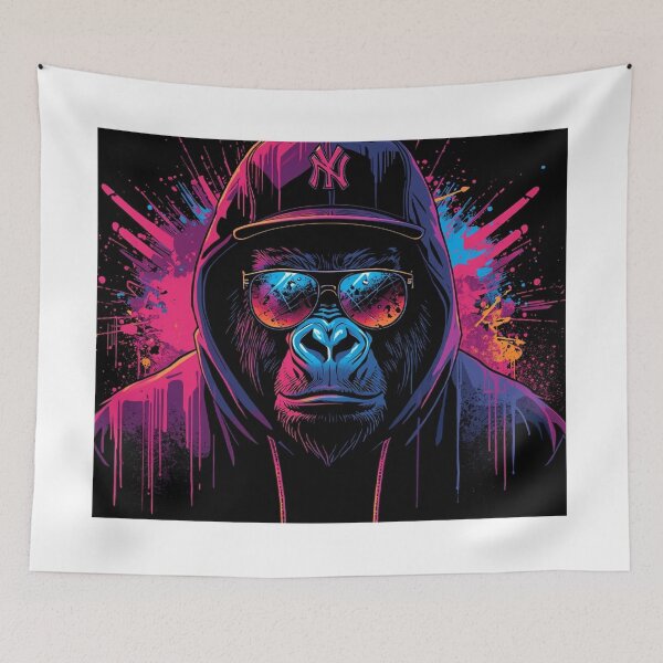 Item preview, Hip Hop Gorilla Neon Graffiti Street Art designed and sold by Mitaudesign.