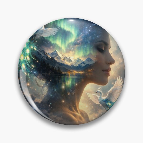 Item preview, Aurora Peacock Swan – Magical Double Exposure Portrait designed and sold by Nebuloria Artworks.