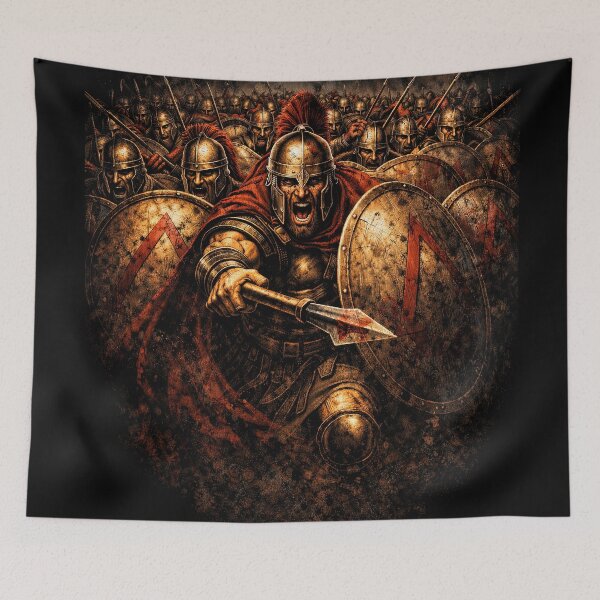 Item preview, Spartan Wall Ancient Warrior Formation Art designed and sold by Retr0Tshirts.