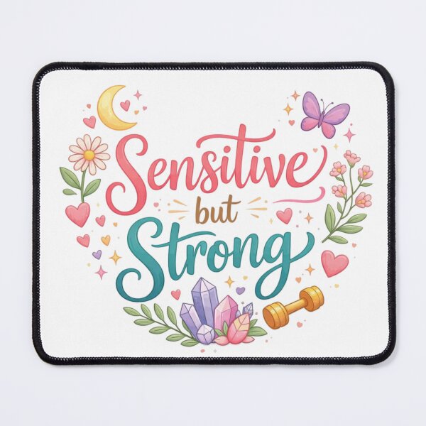 Item preview, Sensitive But Strong Cute Quote Design | Mental Health Awareness Aesthetic Typography | Emotional Strength Self Love Sticker T-Shirt designed and sold by Sanika arts .