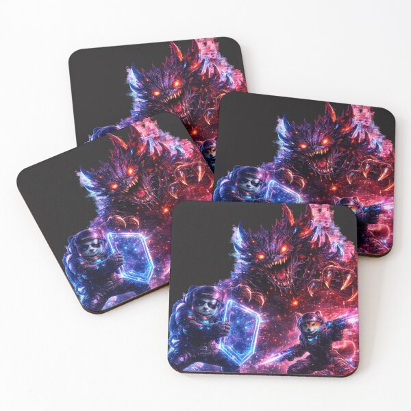 Item preview, Cosmic Neon Monster Battle  designed and sold by Nika Art Studio.