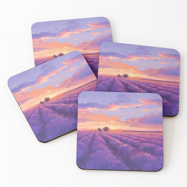 Item preview, Lavender Field Golden Sunset Landscape designed and sold by Christian Weiss.