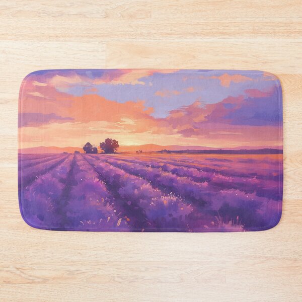 Item preview, Lavender Field Golden Sunset Landscape designed and sold by Christian Weiss.