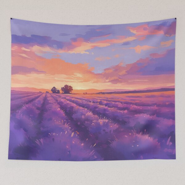 Item preview, Lavender Field Golden Sunset Landscape designed and sold by Christian Weiss.
