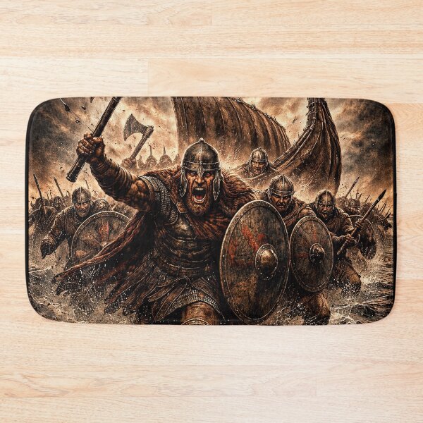 Item preview, Viking Raid Norse Warrior Battle Art designed and sold by Retr0Tshirts.