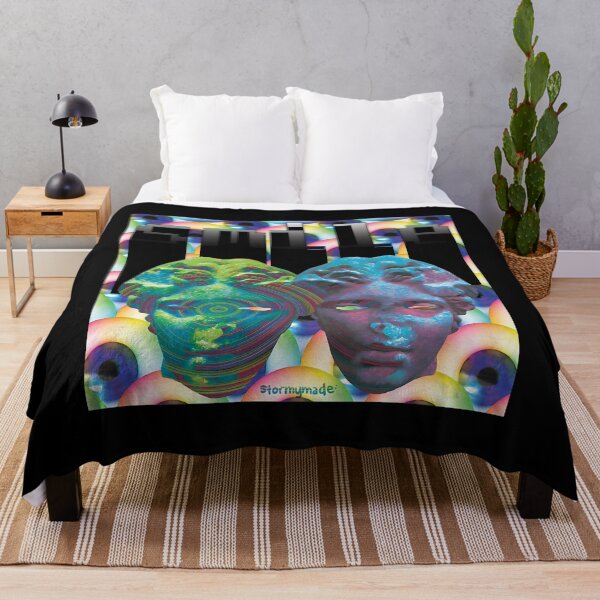Item preview, Surreal Smiling Faces Abstract Split Color Art designed and sold by hectorcally48.