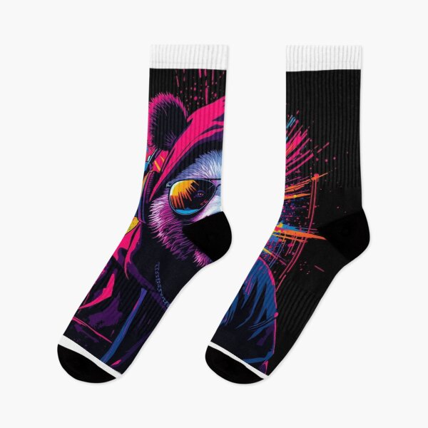Item preview, Hip Hop Panda Neon Graffiti Street Art designed and sold by Mitaudesign.