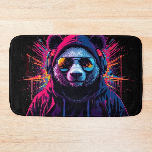 Item preview, Hip Hop Panda Neon Graffiti Street Art designed and sold by Mitaudesign.
