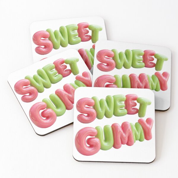 Item preview, Vibrant 3D Happy Gummy Candy Typography designed and sold by icemanphotos.
