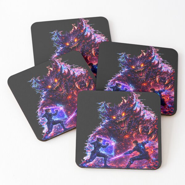 Item preview, Cosmic Neon Monster Battle  designed and sold by Nika Art Studio.