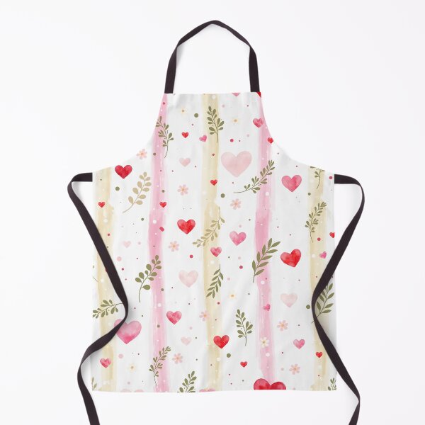 Item preview, Watercolor Hearts and Wildflowers Seamless Pattern, Romantic Pastel Stripes Botanical Design designed and sold by Liliia-Ulizko.