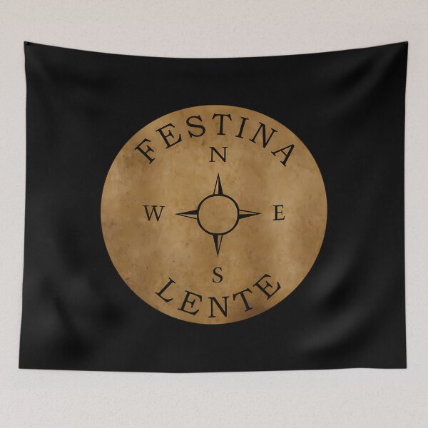 Item preview, Festina Lente Latin Quote Vintage Compass Art designed and sold by hectorcally48.