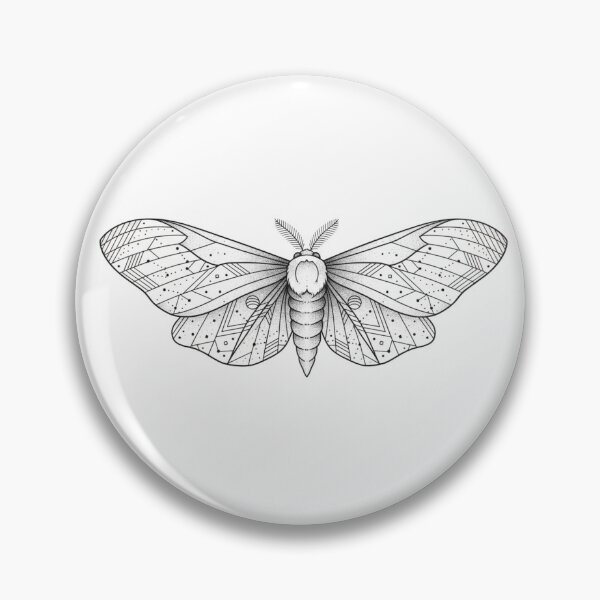 Item preview, Geometric Moon Moth - Minimalist Fine Line Celestial Art designed and sold by Mora Lab.