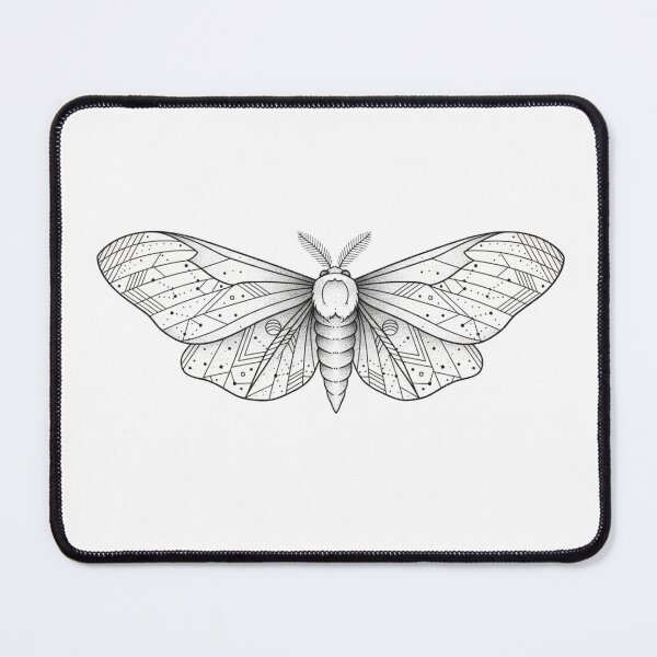 Item preview, Geometric Moon Moth - Minimalist Fine Line Celestial Art designed and sold by Mora Lab.